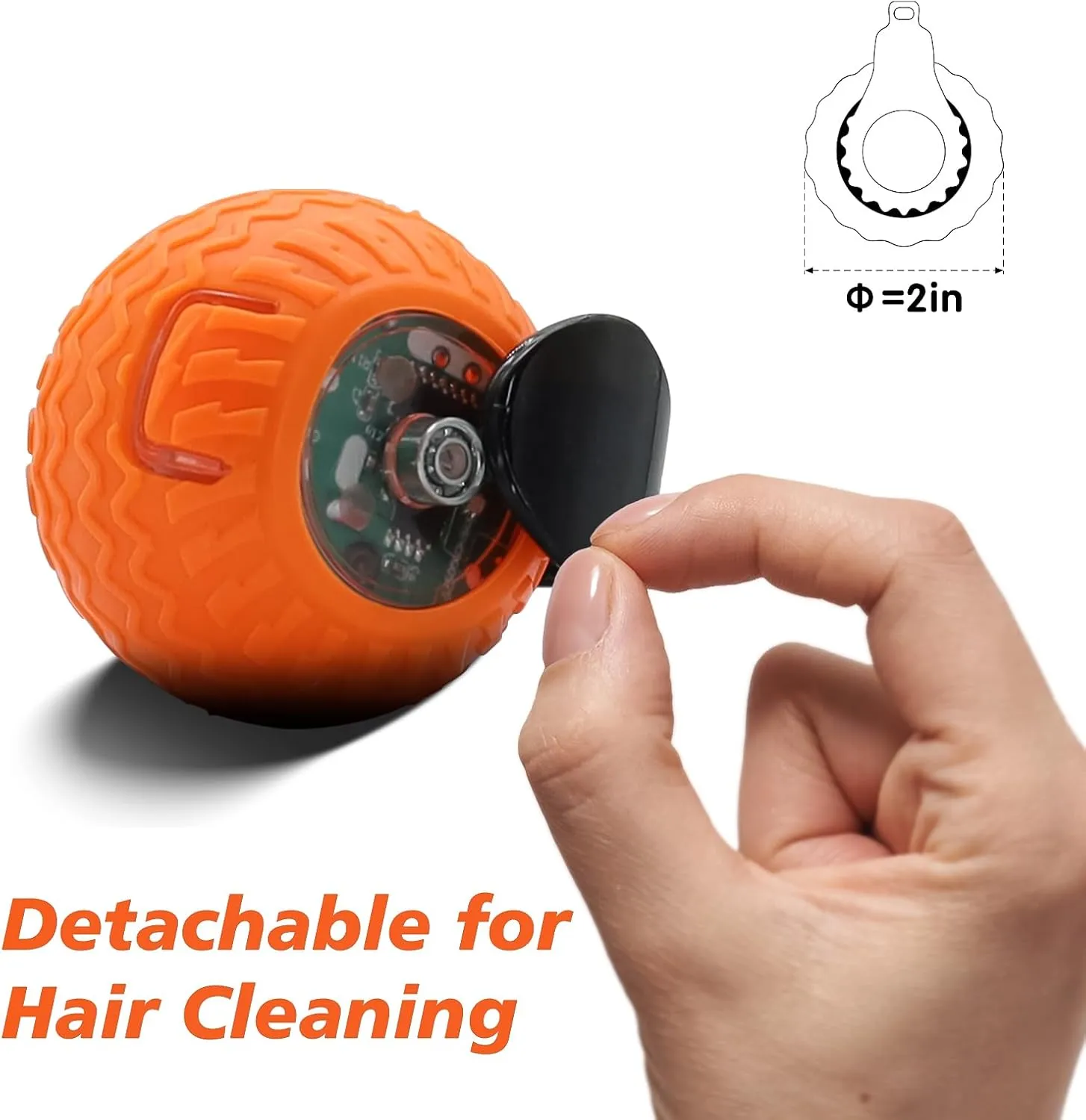 2Pcs Interactive Cat Toy for Indoor Cats, Speedy Ball with Tail, Automatic Moving Cat Balls for Bored Indoor Adult Cats, 360Automatic Rolling Ball Toy, Two Speed AdjustmentOrange&Blue