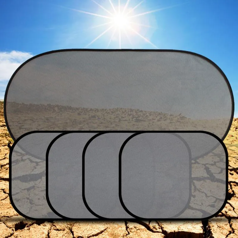 5Pcs/Lot Black Pinstripe Mesh Sun Visor Set Window Screen Sunshade Car Cover Solar UV Protection 3D Photocatalyst Mesh Cloth New