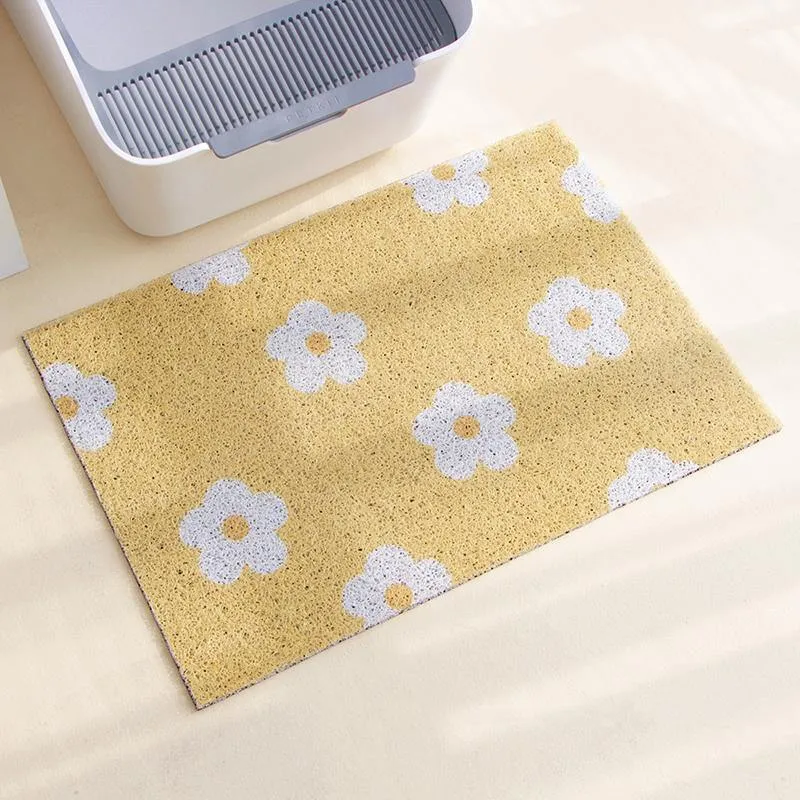 Adorable Flowers Cat Litter Mat