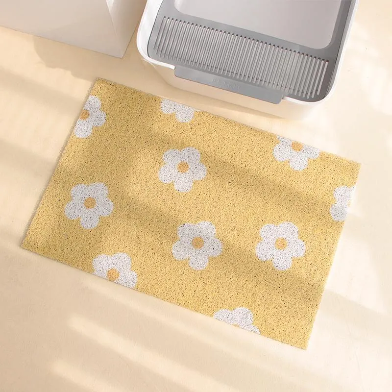 Adorable Flowers Cat Litter Mat