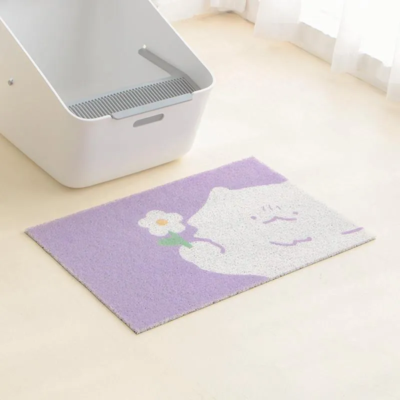 Adorable Flowers Cat Litter Mat