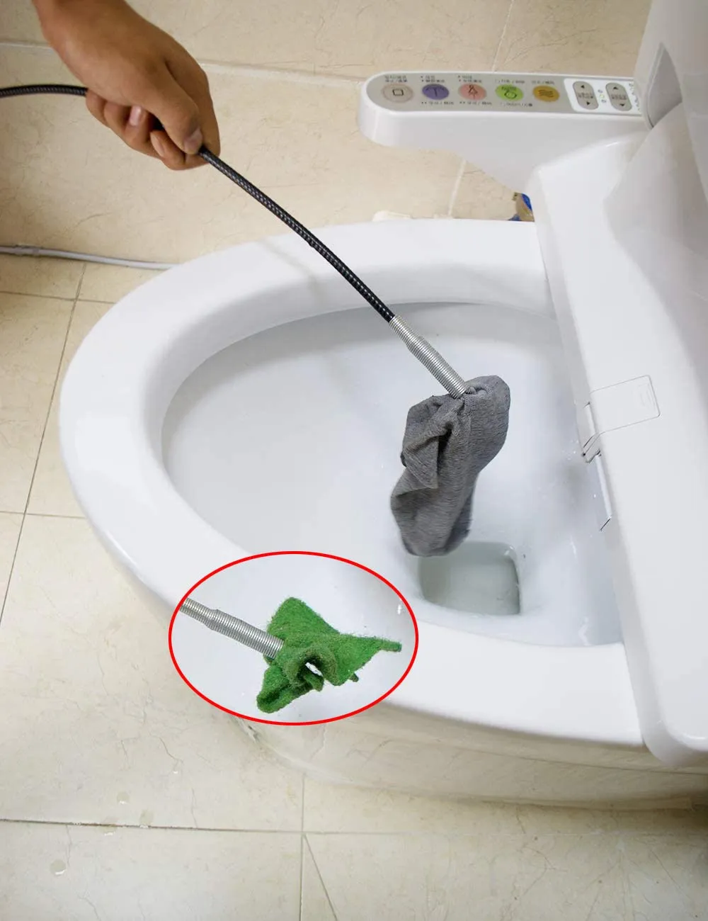 AUSAYE 35.4Inch Grabberable Pick Up Tool 4 Claws,Retractable Claw Stick,Snake & Cable Aid to Grab Trash & Unclog Hair from Litter Pick, Drain Pipe,Sink,Toilet & Clean Dryer Vents