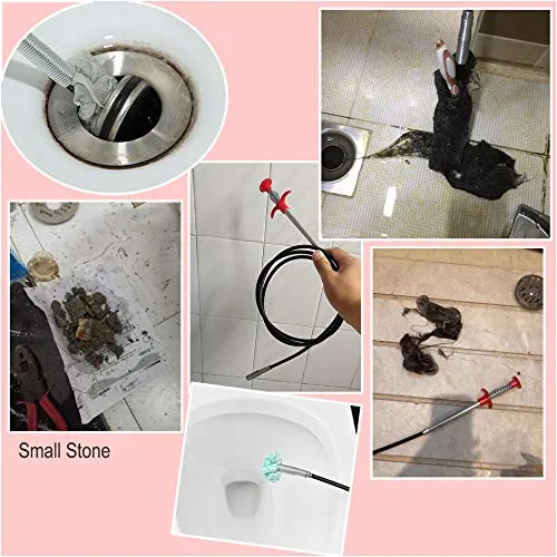 AUSAYE 35.4Inch Grabberable Pick Up Tool 4 Claws,Retractable Claw Stick,Snake & Cable Aid to Grab Trash & Unclog Hair from Litter Pick, Drain Pipe,Sink,Toilet & Clean Dryer Vents