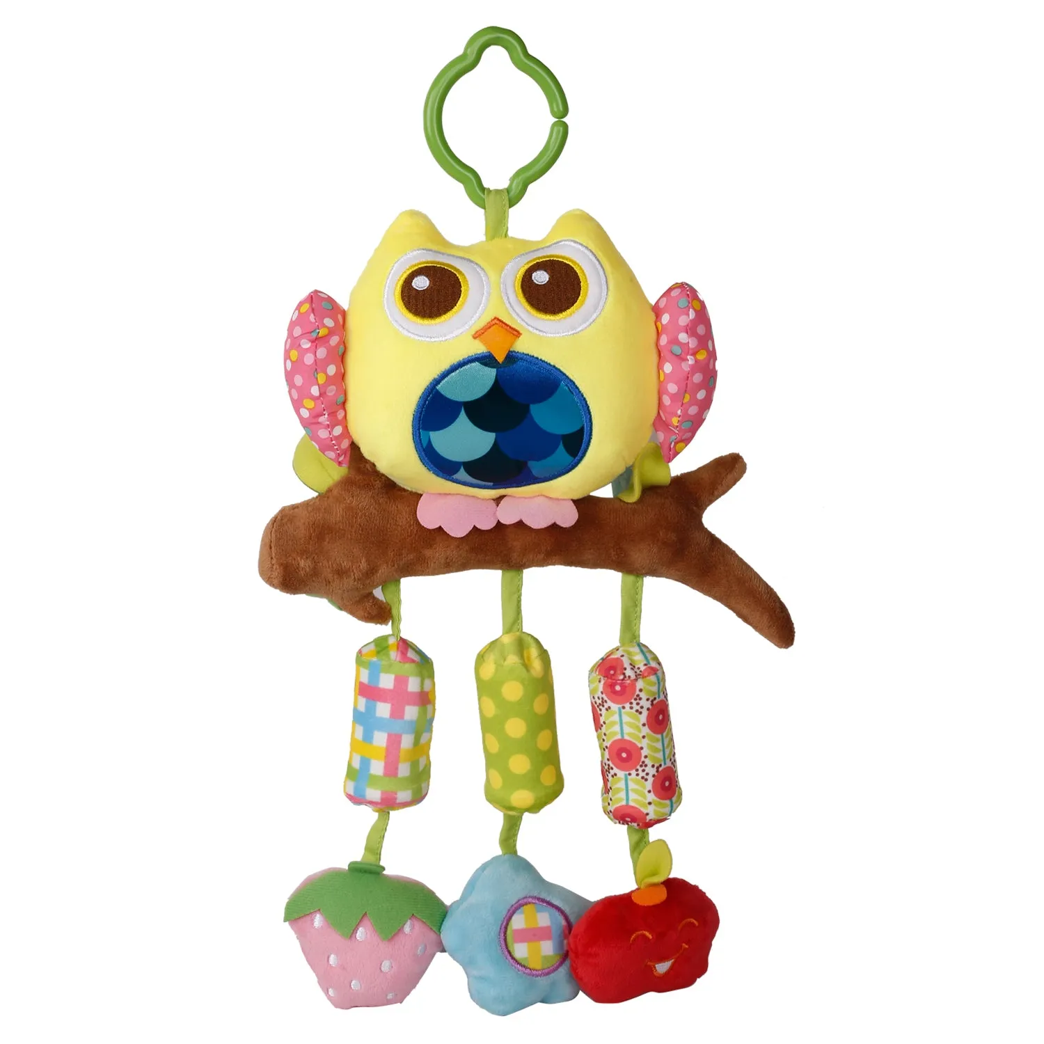 Baby Moo Owl Musical Hanging Training Toy- Purple,Yellow