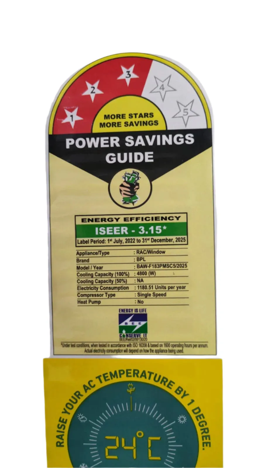 BPL 1.5 Ton 3 Star Window AC (BAW-F183PMSC5) – 100% Copper, Blue Fin Coating, Turbo Cool, R32 Refrigerant, Fixed Speed, White