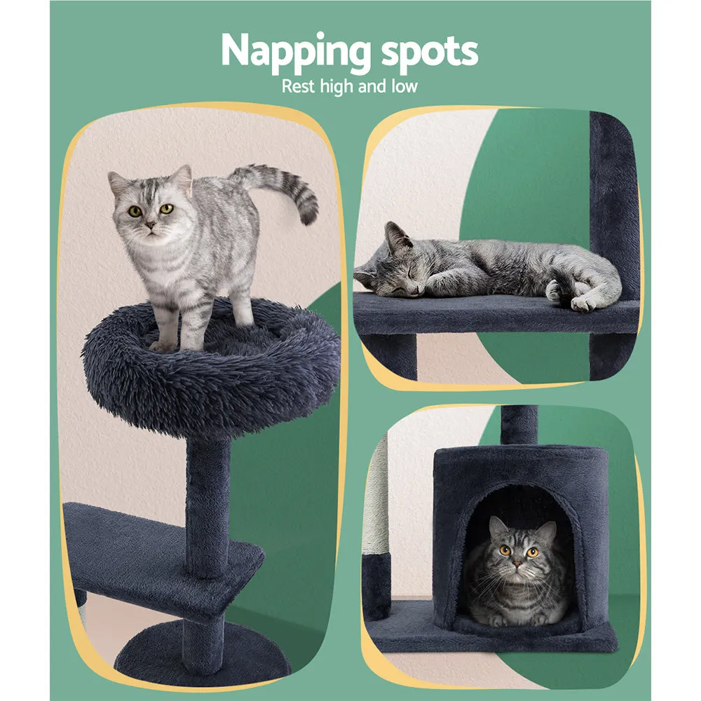 Cat Tree Scratching Post Tower Condo House, Grey, 94cm