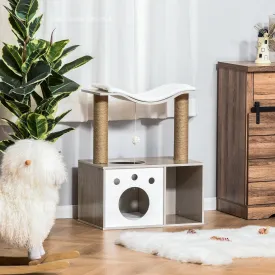 Cat Tree Tower Climbing with Jute Scratching Posts Condo Teasing Ball Perch