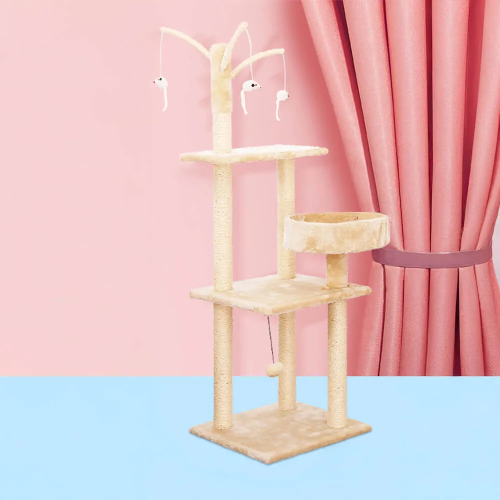 Cozy and Fun Scratch-Resistant Sisal Multi-Level Cat Tree