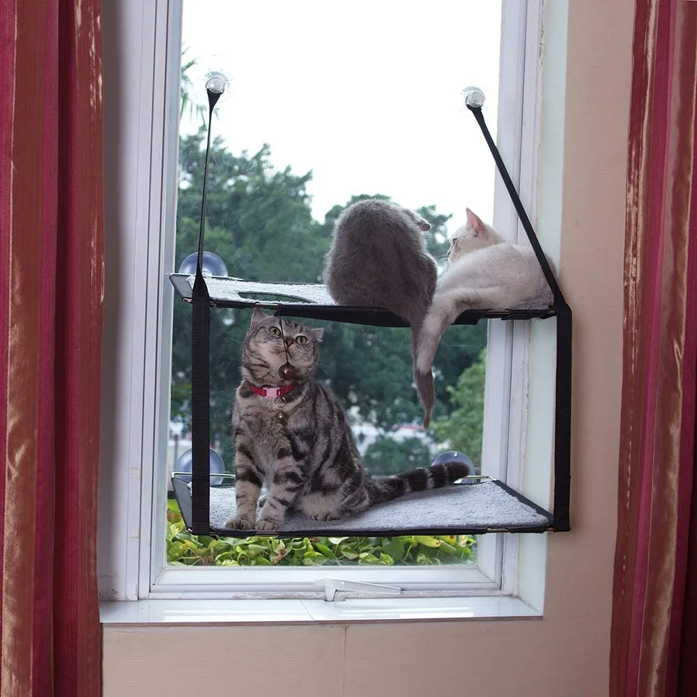 Double Layer Suction Cup Cat Window Perch Hammock