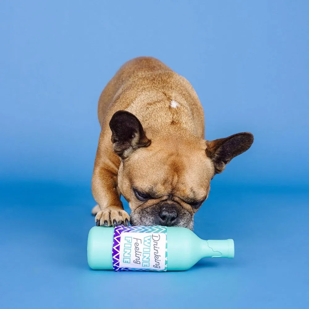 Drinking Wine, Feeling Fine Natural Rubber Dog Toy
