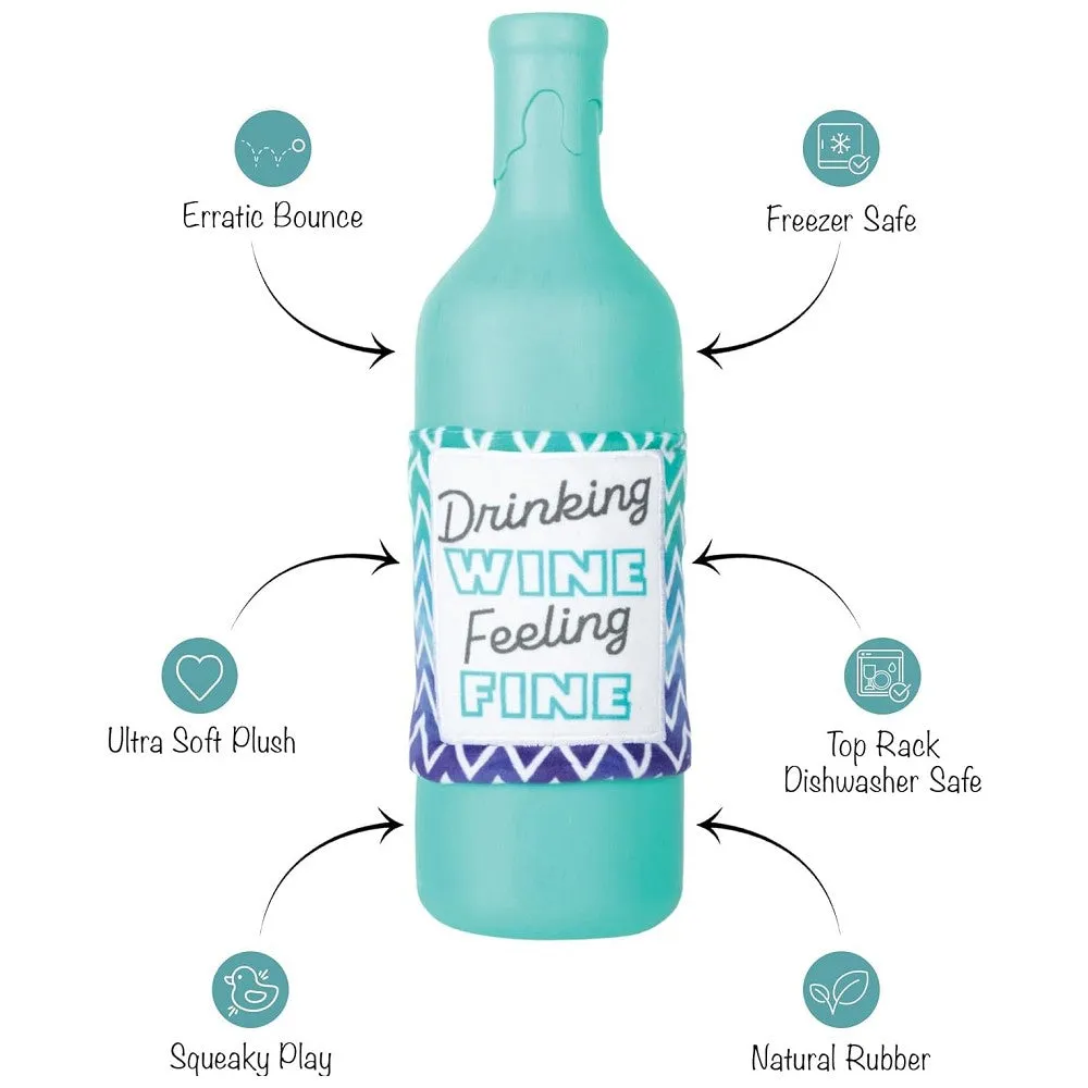 Drinking Wine, Feeling Fine Natural Rubber Dog Toy