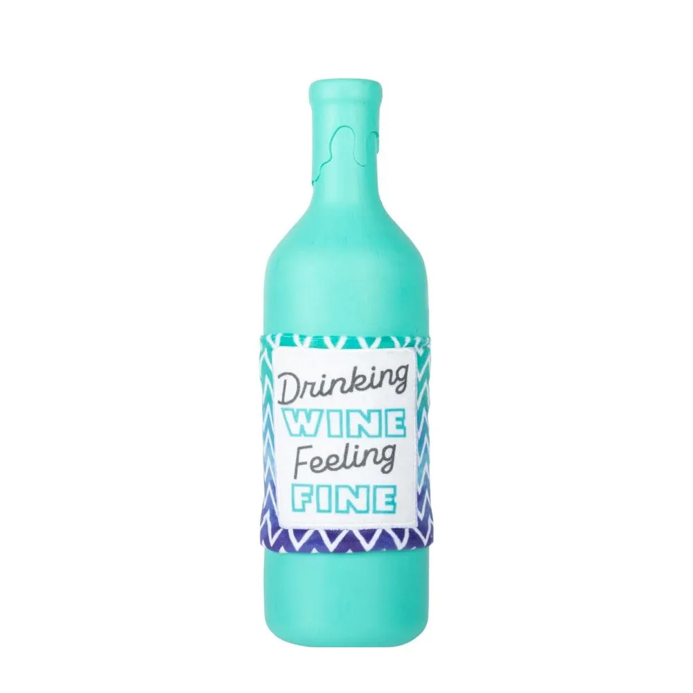 Drinking Wine, Feeling Fine Natural Rubber Dog Toy