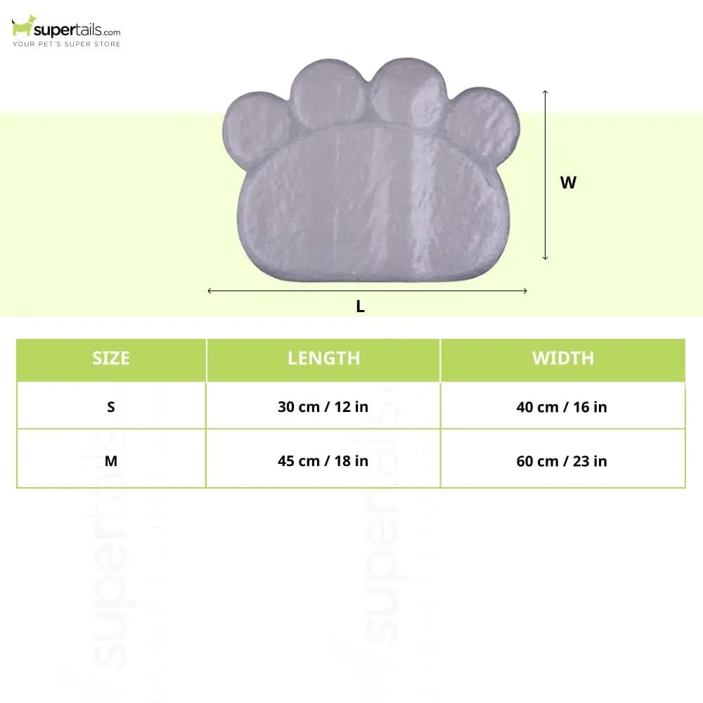 Emily Pets Paw Shaped Feeding Mat for Dogs and Cats (Grey)