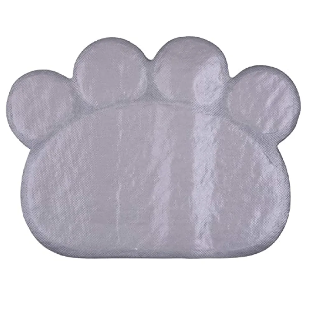 Emily Pets Paw Shaped Feeding Mat for Dogs and Cats (Grey)