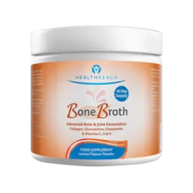 HealthReach Bone Broth Powder Lemon 16 Day Supply