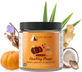 kin kind Organic Fiber for Dogs&Cats - Pumpkin Boost for Healthy Poops - Digestive Health - Flax Seed, Ginger, Turmeric and Coconut - Made in USA (4 Ounce)