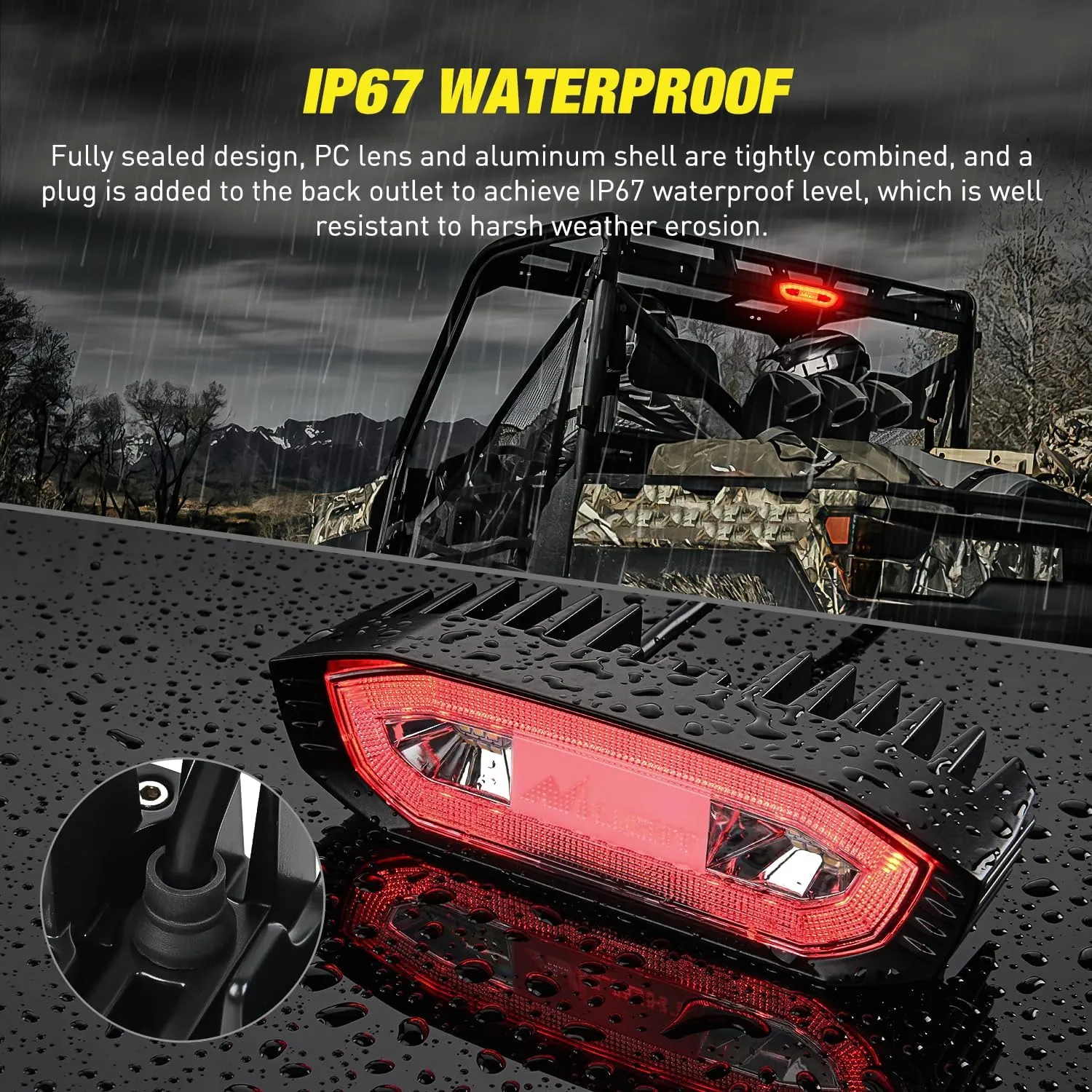 LED Chase Brake Light Universal 1.75in-2.0in Roll Bar Mount