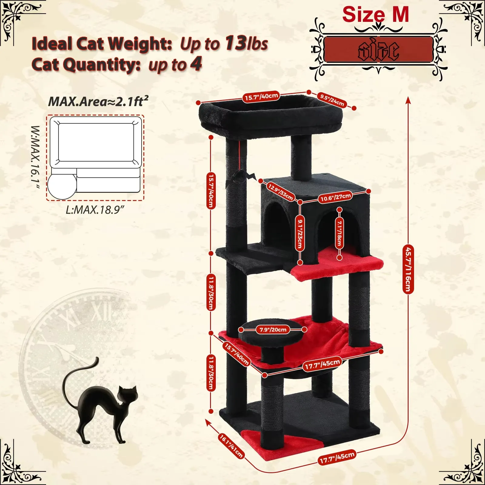 Luxury Cat Tree House Tower
