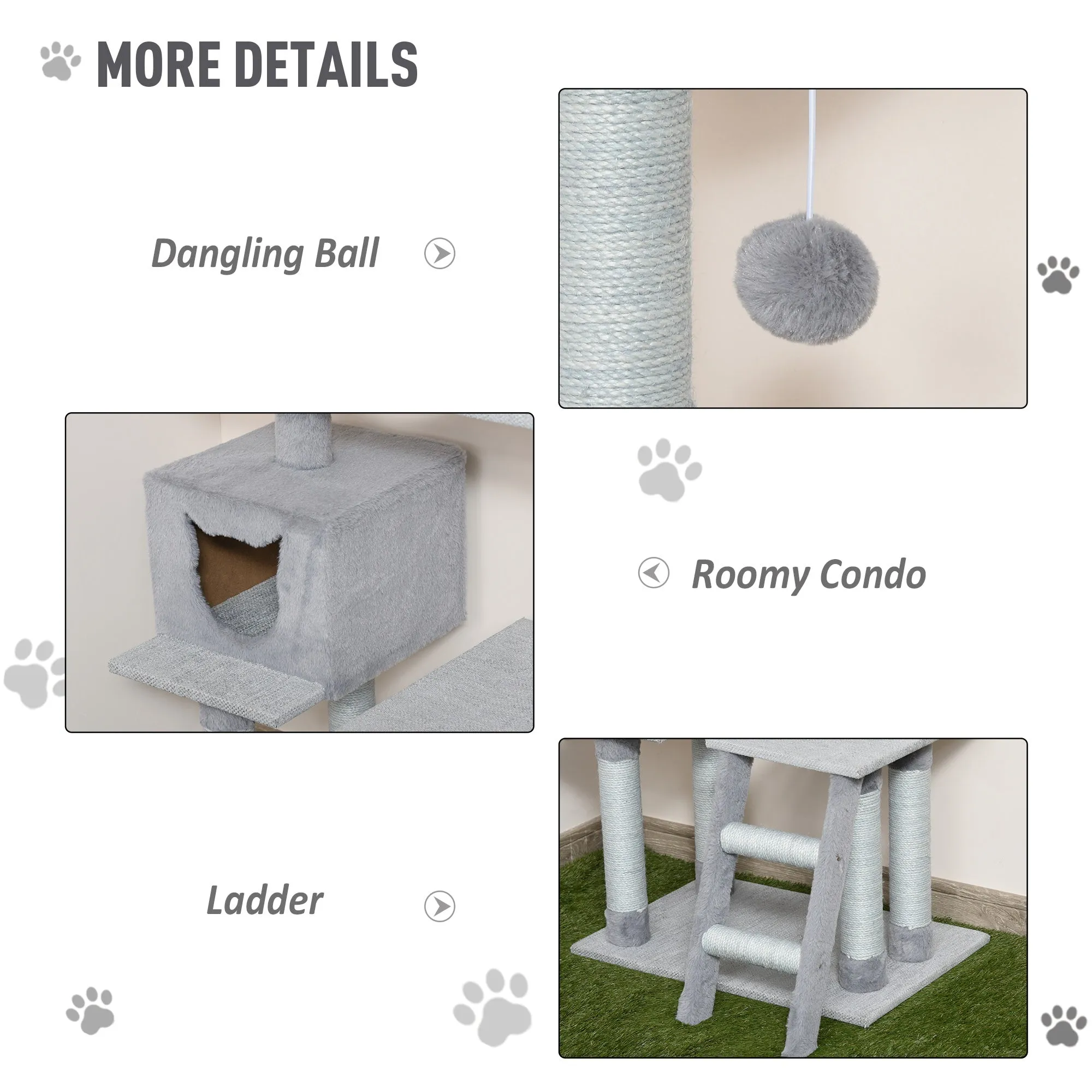 Multi-level Cat tree w/ scratching post and dangling ball