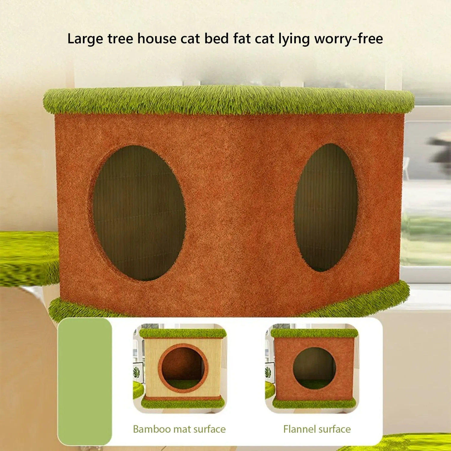 Multi-level Modern Wood Cat Tower with Solid Plywood Tree Frame