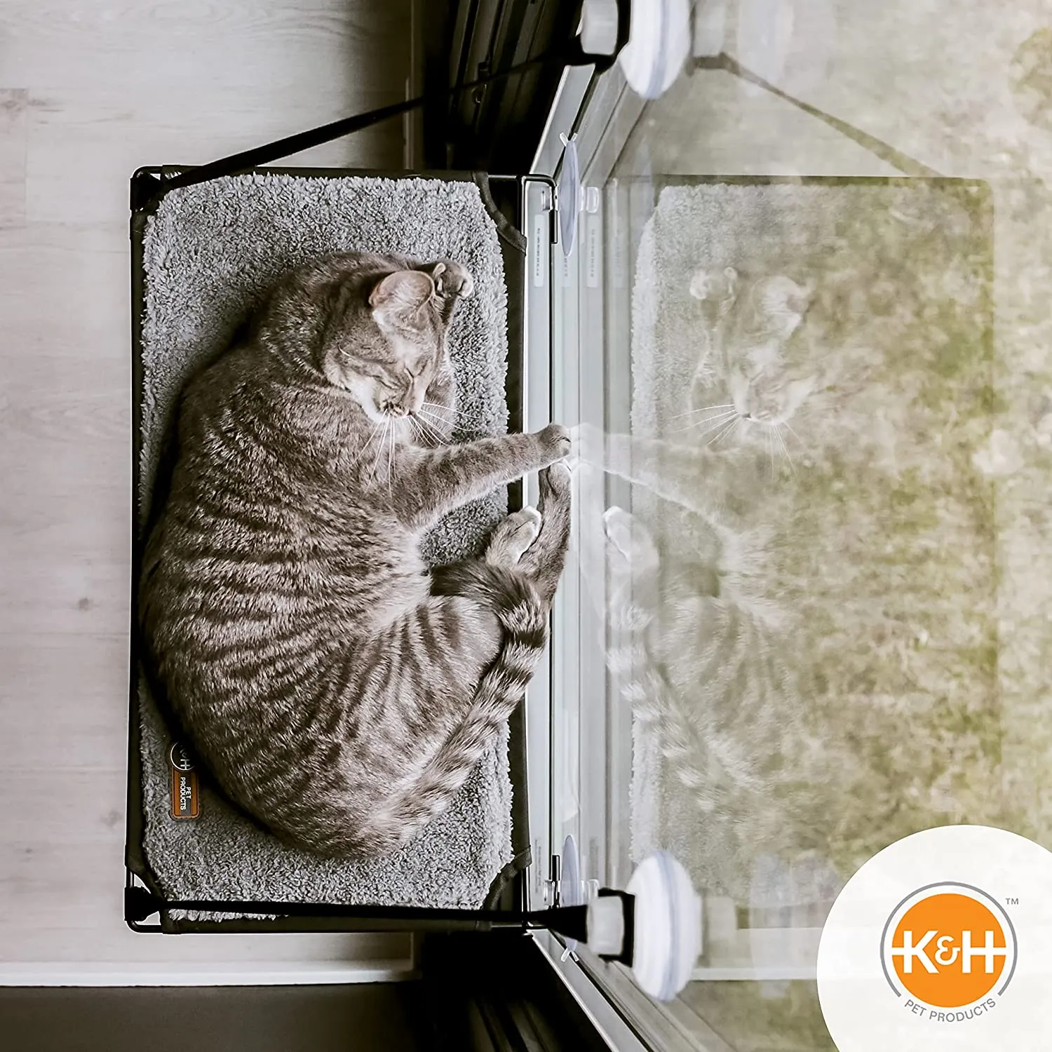 New K&H PET PRODUCTS Pet Products EZ Mount Window Kitty Sill Grey 12" x 23", Retails $76 
