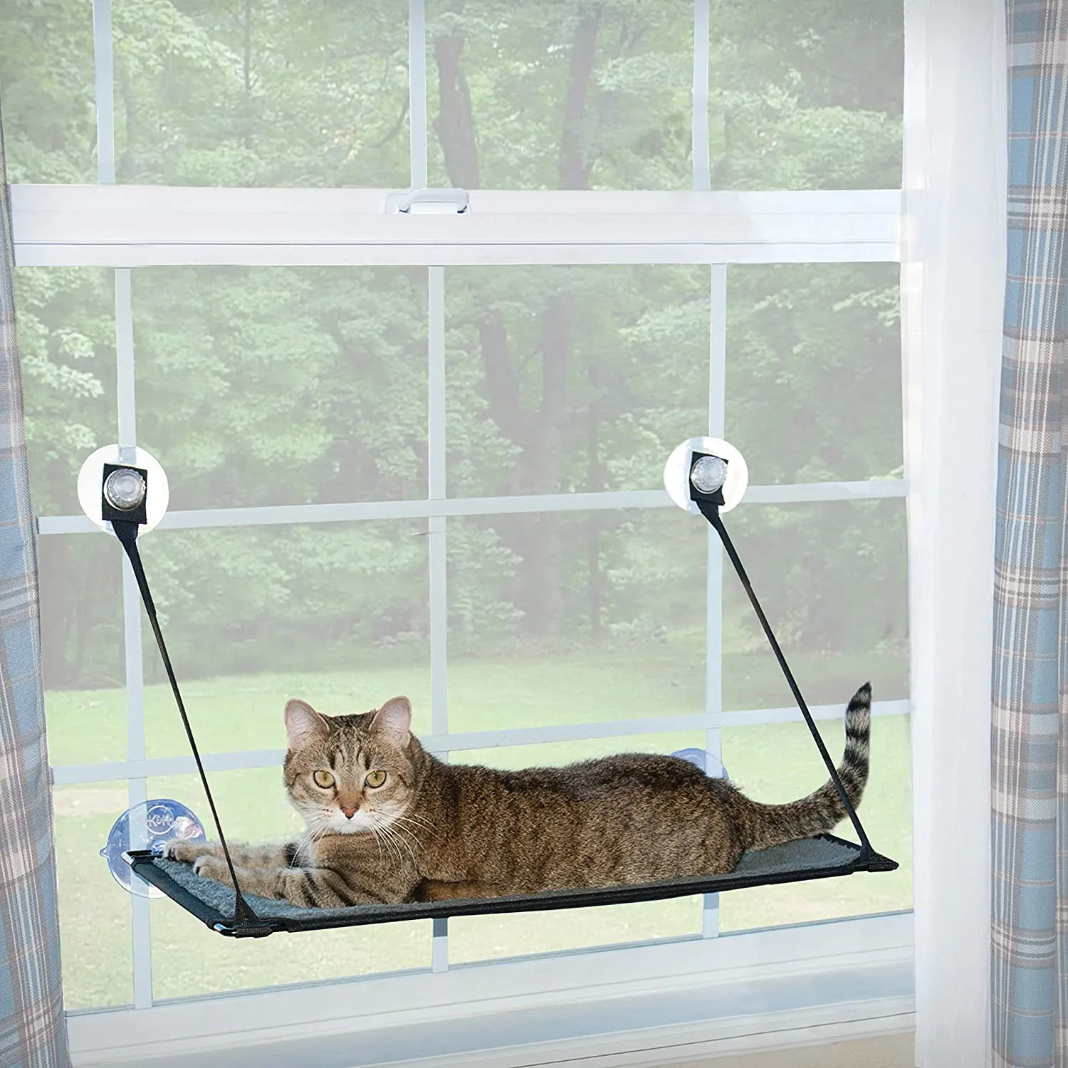 New K&H PET PRODUCTS Pet Products EZ Mount Window Kitty Sill Grey 12" x 23", Retails $76 