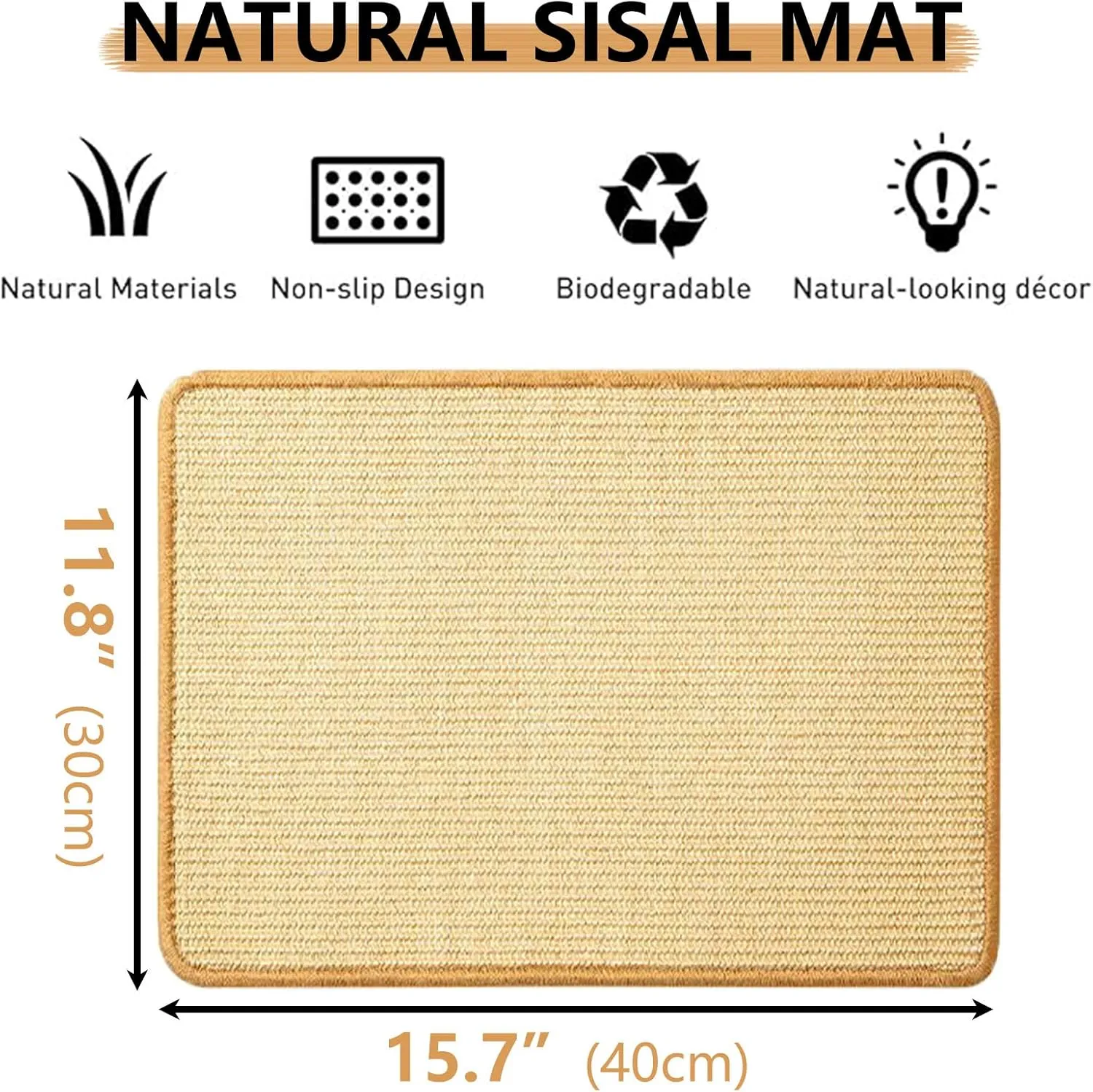 Oncpcare 2PCS Rabbit Scratch Mat Natural Bunny Scratching Pad Claws and Teeth Care Rabbit Mats for Cages Rabbit Chew Toys for Bunny Pet Cage Bedding for Biting Sleeping Nesting, 16x12