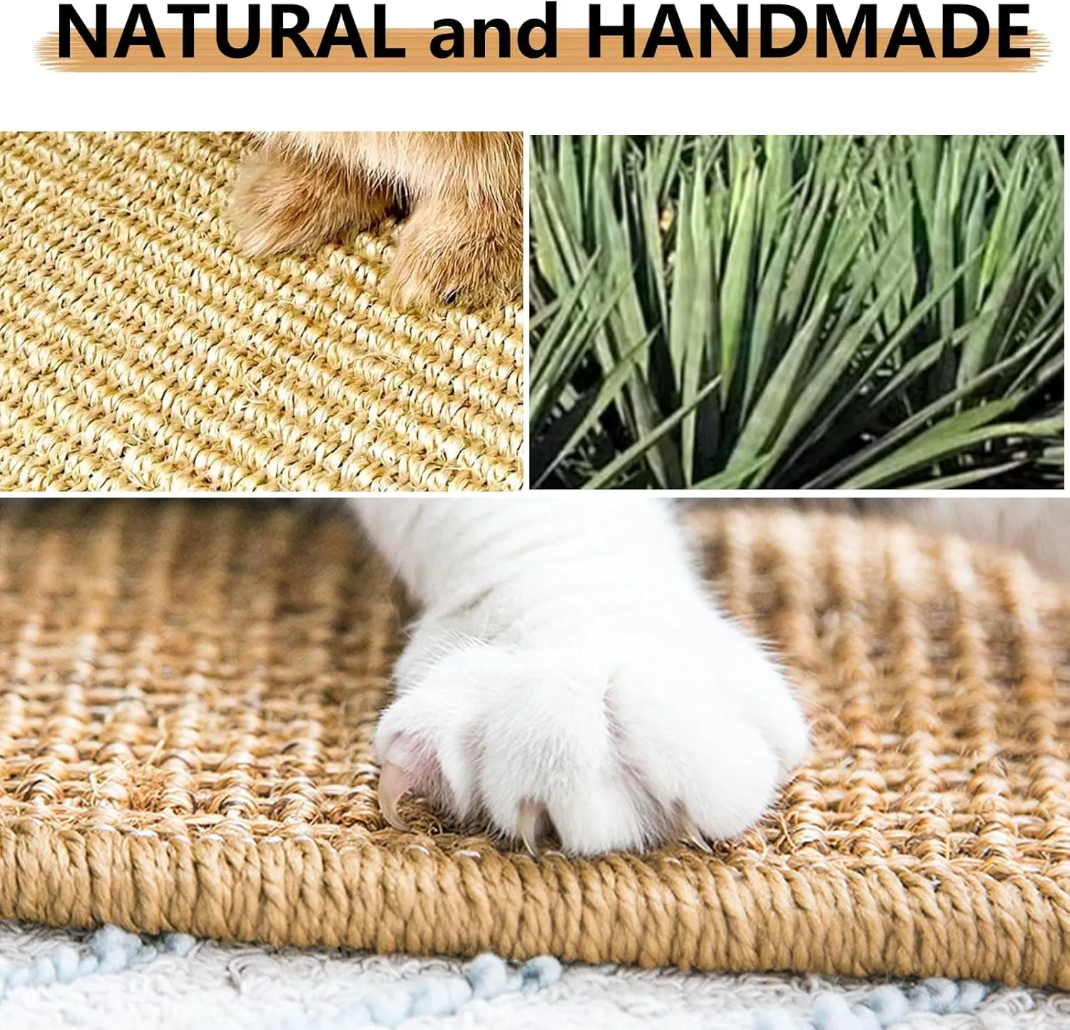 Oncpcare 2PCS Rabbit Scratch Mat Natural Bunny Scratching Pad Claws and Teeth Care Rabbit Mats for Cages Rabbit Chew Toys for Bunny Pet Cage Bedding for Biting Sleeping Nesting, 16x12