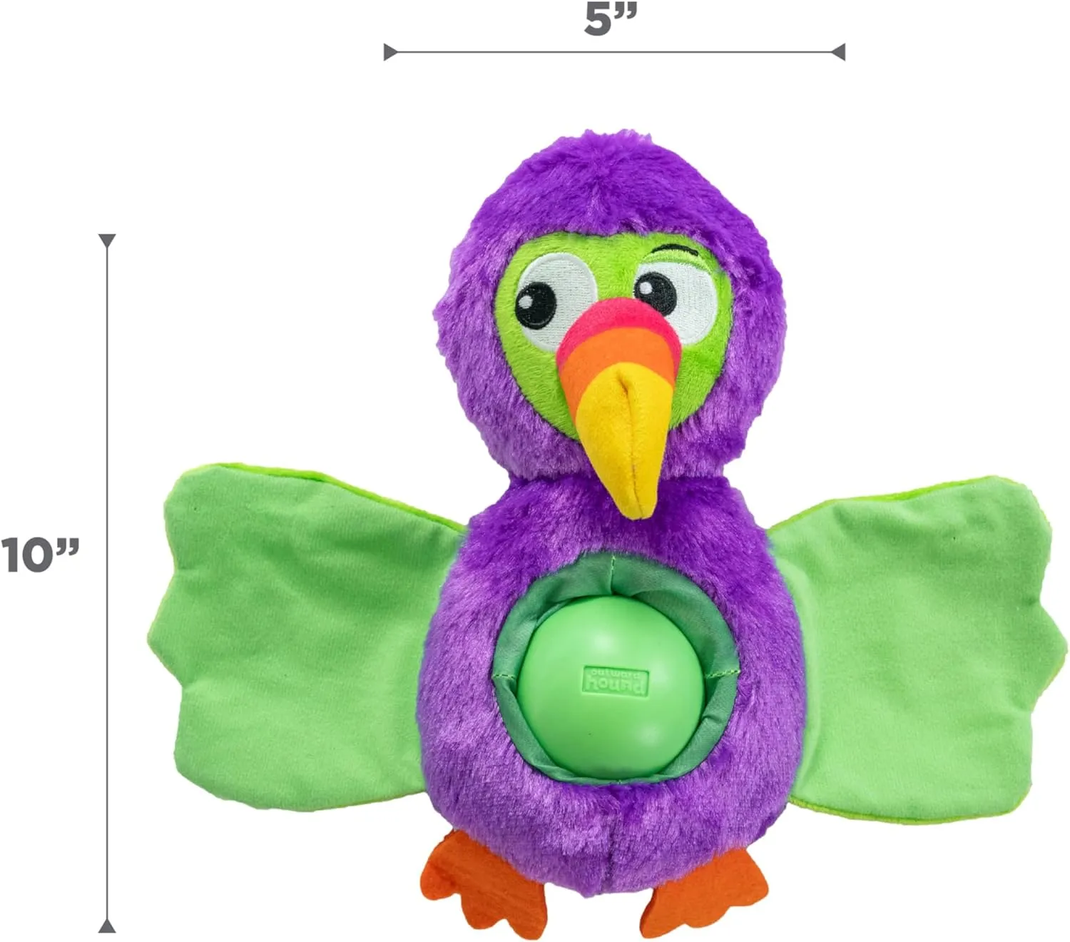 Outward Hound by Nina Ottosson Hide-Ablez Plush Dog Puzzle with Treat Ball, Toucan, Multicolored