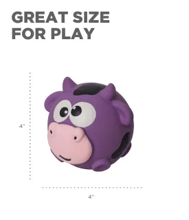 Outward Hound Sillyz Cow Latex Rubber Squeaky Ball Dog Toy - Purple