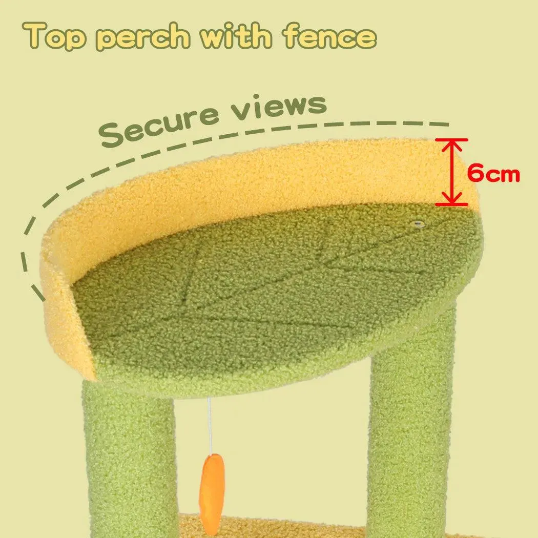 PaWz Cat Tree Scratching Post Multi-Level - Green 146cm