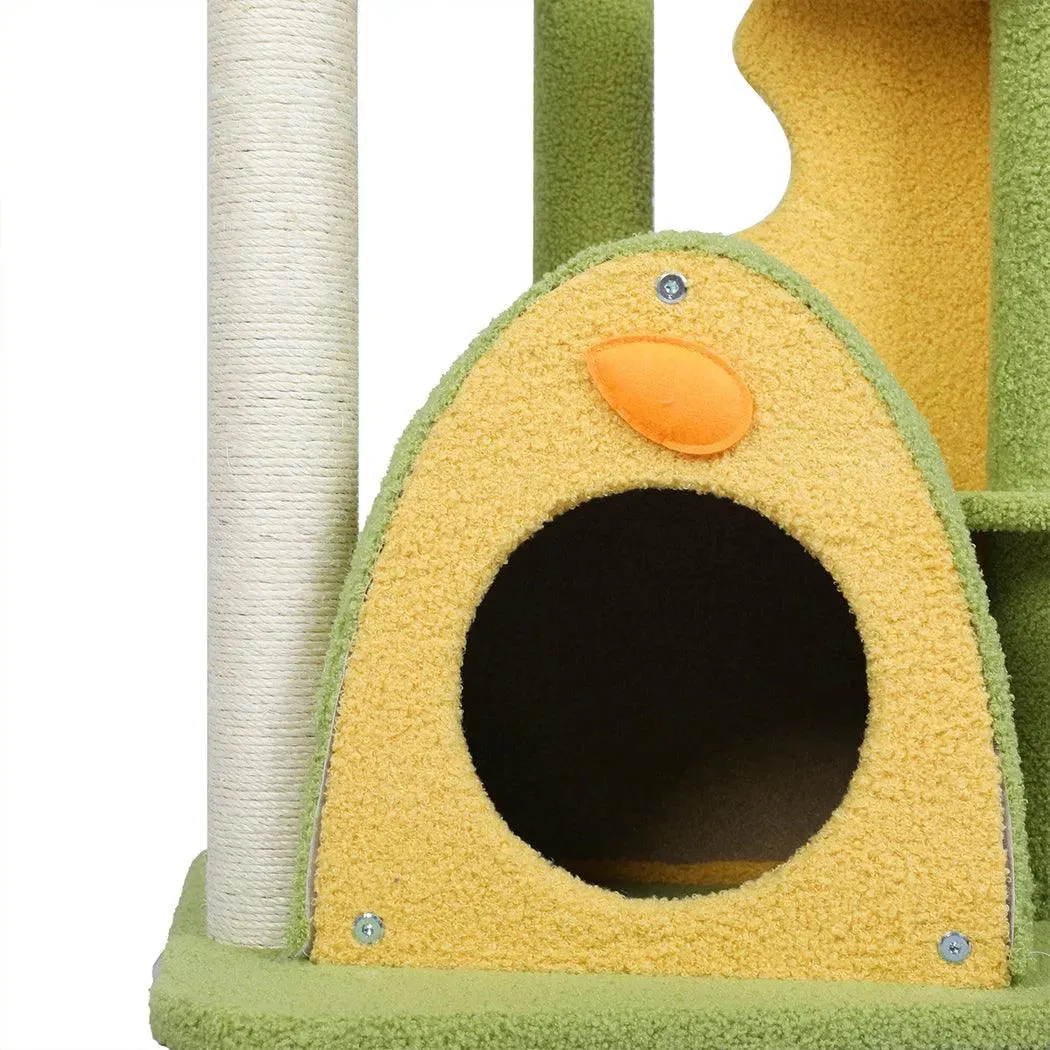 PaWz Cat Tree Scratching Post Multi-Level - Green 146cm