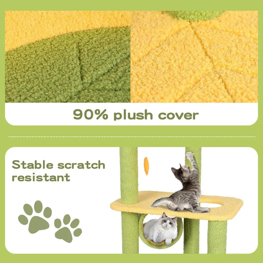 PaWz Cat Tree Scratching Post Multi-Level - Green 146cm