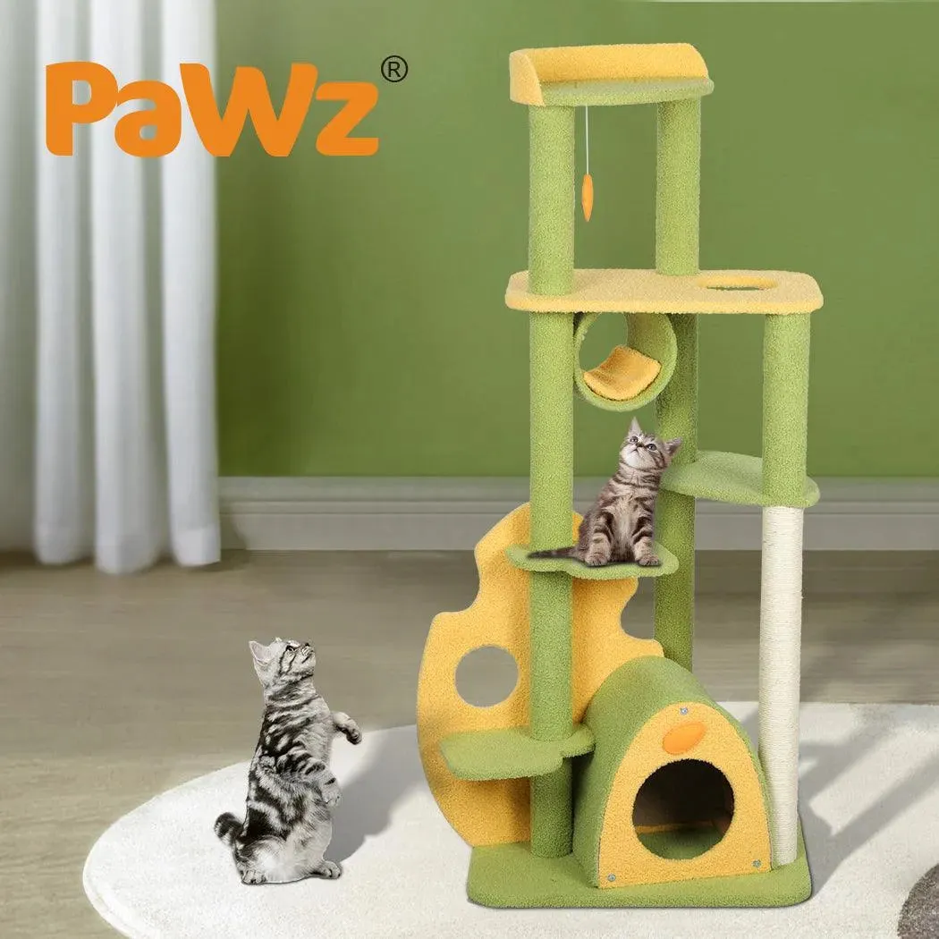 PaWz Cat Tree Scratching Post Multi-Level - Green 146cm