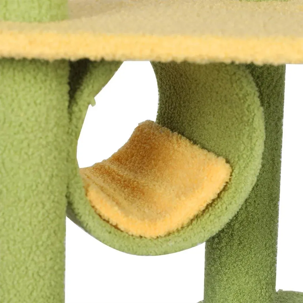 PaWz Cat Tree Scratching Post Multi-Level - Green 146cm