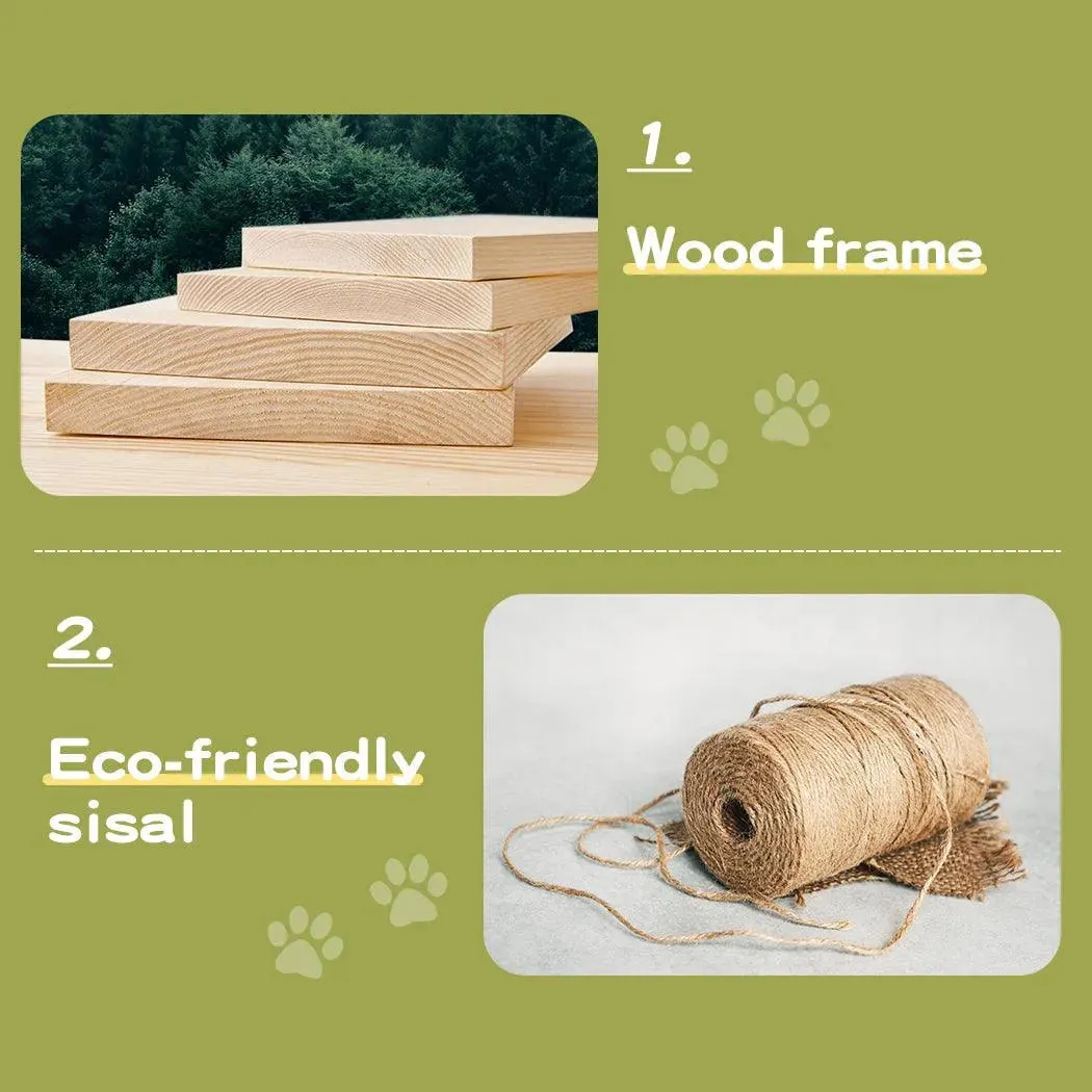 PaWz Cat Tree Scratching Post Multi-Level - Green 146cm