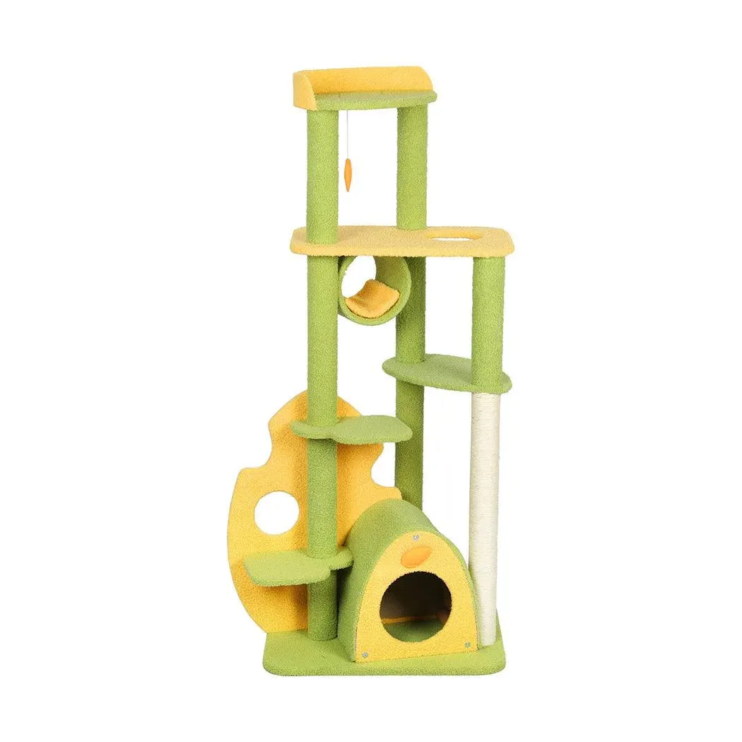 PaWz Cat Tree Scratching Post Multi-Level - Green 146cm