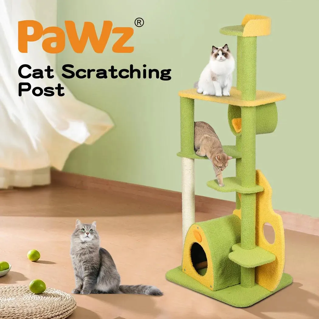 PaWz Cat Tree Scratching Post Multi-Level - Green 146cm
