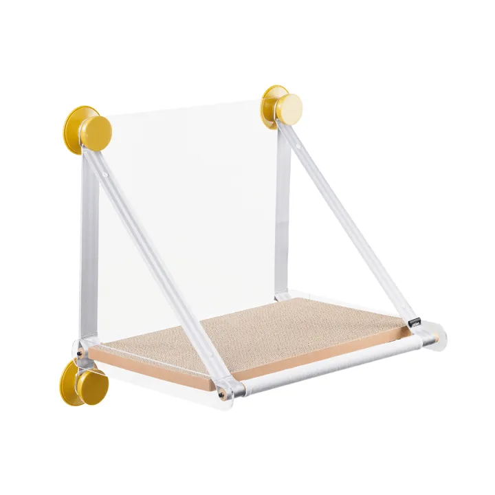 Pidan Cat Hammock Solid Beech Wood Cat Bed Wall Mounted Suction Cup Bedside Glass Hammock