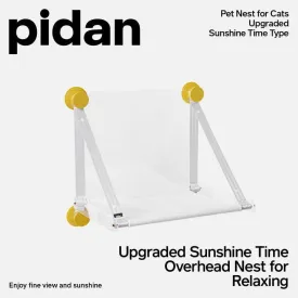 Pidan Cat Hammock Solid Beech Wood Cat Bed Wall Mounted Suction Cup Bedside Glass Hammock