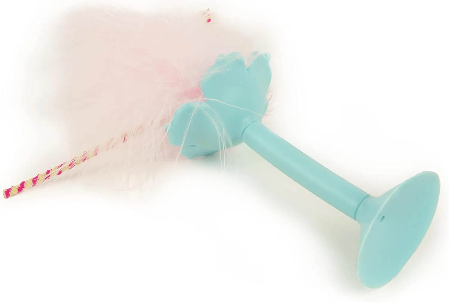 SmartyKat Window Wobbler Suction Cup Feather Cat Toy - Turquoise/Pink, One Size
