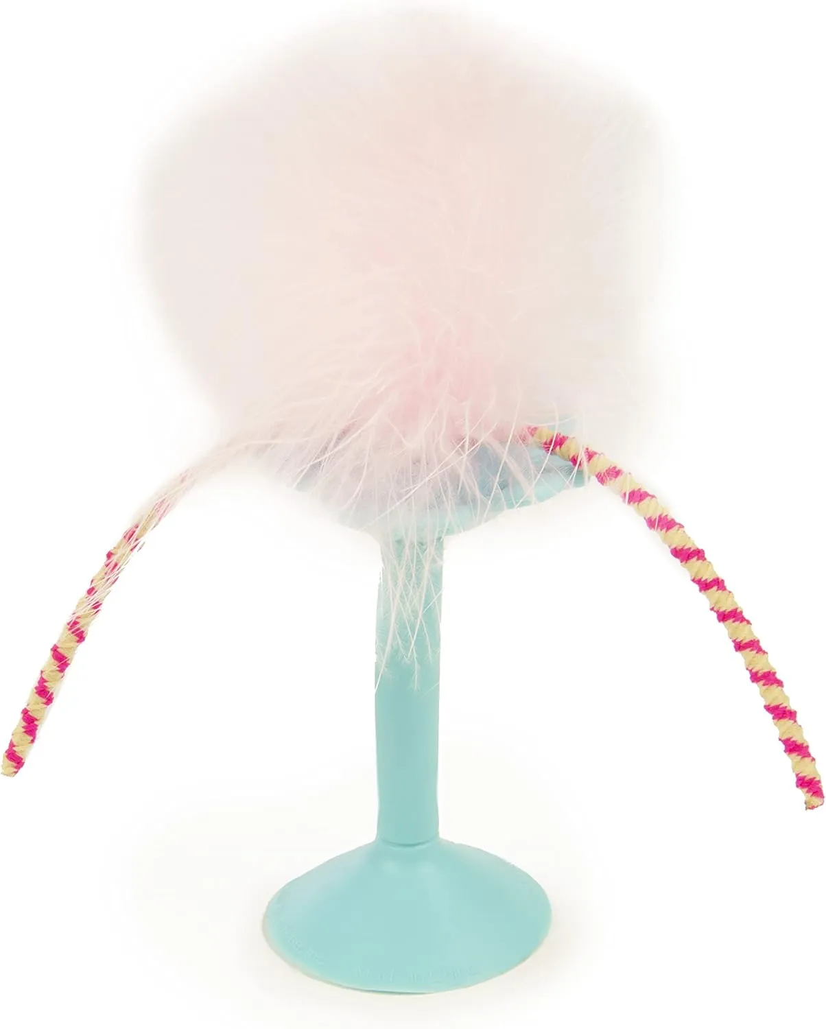 SmartyKat Window Wobbler Suction Cup Feather Cat Toy - Turquoise/Pink, One Size
