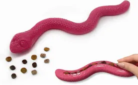 Snake Treat Dispenser Toy, Interactive Dog Toy, Dog Enrichment Toy with Squeaker