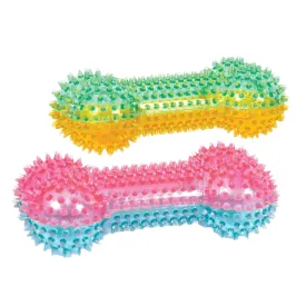 Squeaky Spike Dog Bone - 2 Colors