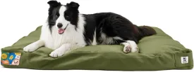 Sytopia 36 Inch Indestructible Canvas Dog Bed, Chew Proof Outdoor Pet Bed, Waterproof Washable Removable Cover, Patio Pet Pad, Green