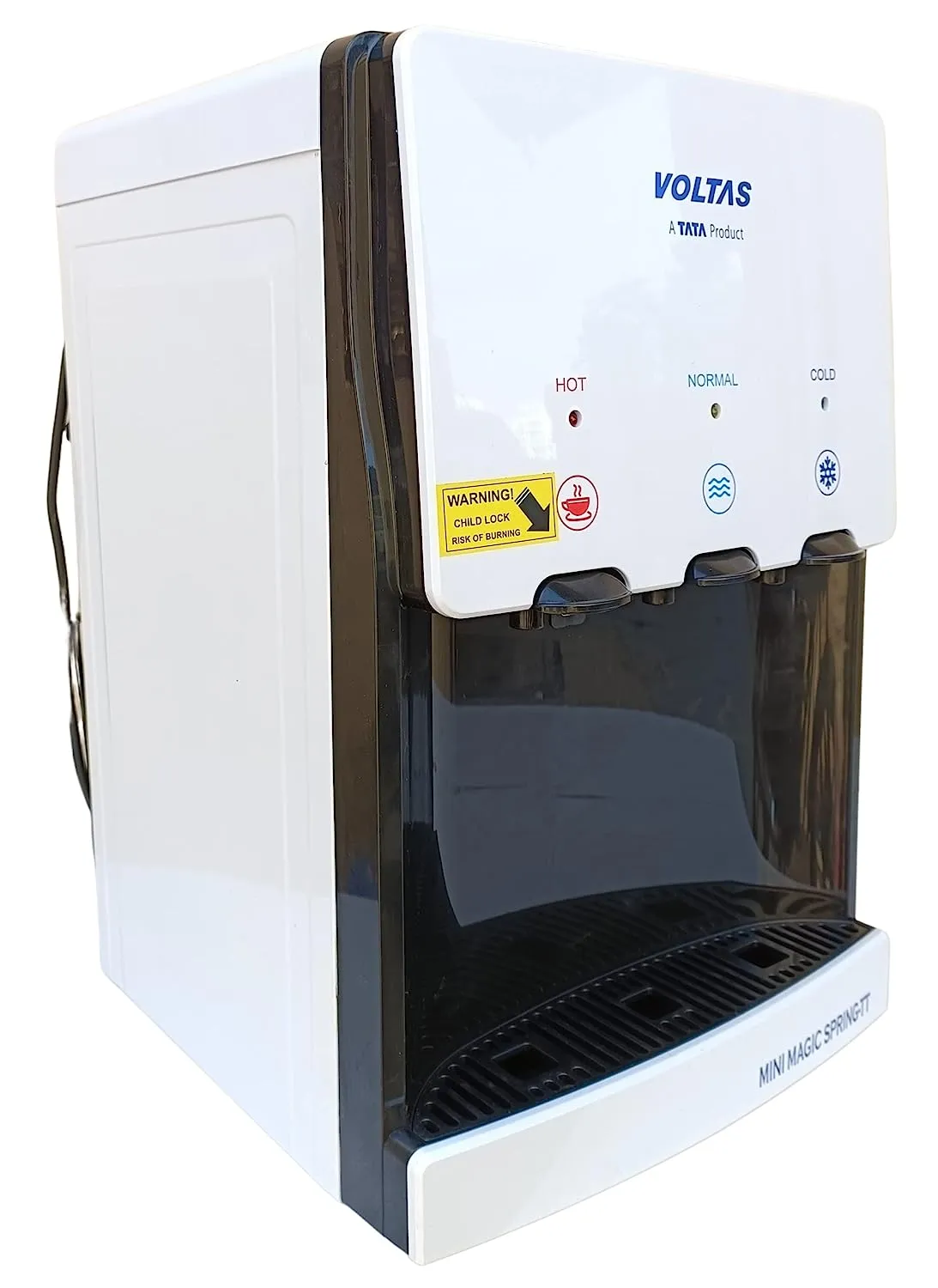 Voltas Spring TT Table Top Water Dispenser with Three Temperature Tap and Compact Design (White and Black)