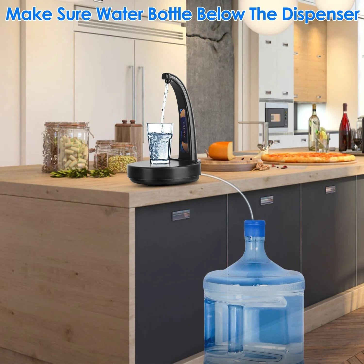 Water Bottle Dispenser USB Rechargeable Mini Water Jug for 1-5 Gallon Water Jugs