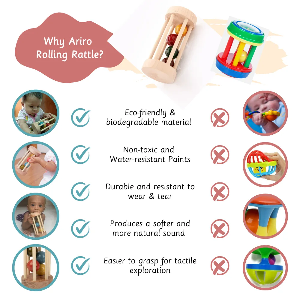 Wooden Rolling Rattle