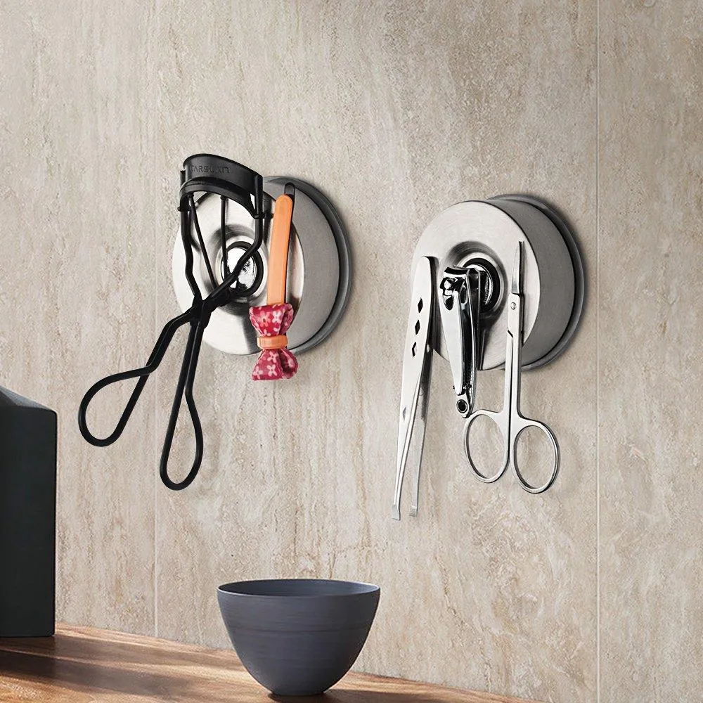 Yohom Stainless Steel 3-Piece vacuum Suction Cup Bathroom Kitchen Hardware Accessory Set with 18.5” Towel Bar Rack, 2 x Shower Robe Hooks Holder, Brushed Finish